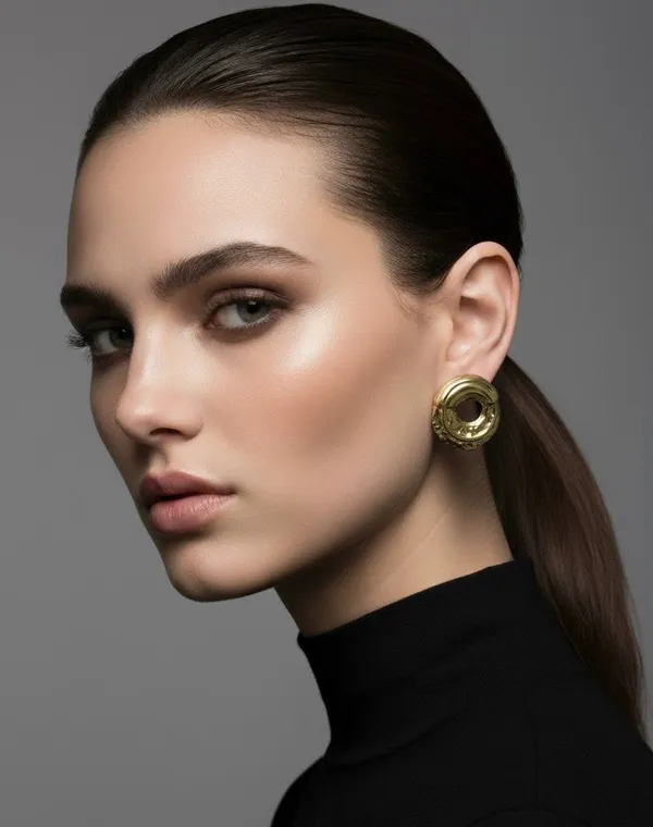 Gold_Golden_Ripple_Hoop_Earrings_For_Women